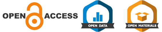 “Open Science Badges” by Center for Open Science, licensed under CC BY 4.0. “Open Access logo” by Public Library of Science (PLoS), licensed under CC BY 4.0.